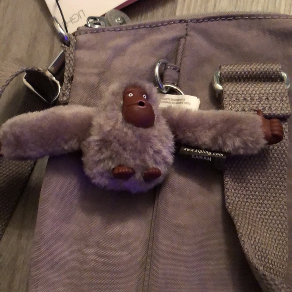 Kipling Amiel Medium Crossbody Bag Color Cool Grey Tonal + Monkey Key Chain NWT - Picture 15 of 16